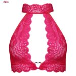 ست شورت و نیم تنه زنانه فیتن فرخ زادی مدل گیپوری قلبی 4764-456 رنگ صورتی