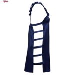 لباس خواب زنانه لورنزا مدل ساتن بند گلدار بغل نردبانی کد 4715-2041 رنک سرمه ای به همراه کش مو