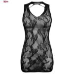 لباس خواب زنانه ماییلدا مدل نگین دار فانتزی کد 4860-7182 رنگ مشکی