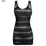 لباس خواب زنانه ماییلدا مدل نگین دار فانتزی کد 4860-7099 رنگ مشکی