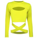 نیم تنه زنانه ماییلدا مدل بند ضربدری کد 4723-491P رنگ زرد