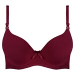 سوتین زنانه مدیا لونا مدل پوش آپ دکلته فنردار کد 4787 رنگ زرشکی