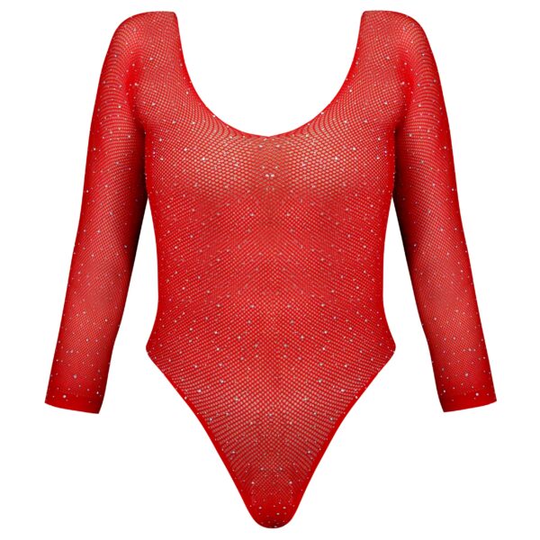 لباس خواب زنانه ماییلدا مدل نگین دار فانتزی کد 4860-7228 رنگ قرمز