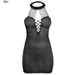 لباس خواب زنانه ماییلدا مدل نگین دار فانتزی کد 4860-7216 رنگ مشکی