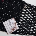 لباس خواب زنانه ماییلدا مدل نگین دار پنجره ای کد 4860-7174 رنگ مشکی به همراه دستکش