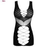 لباس خواب زنانه ماییلدا مدل نگین دار فانتزی کد 4860-7102 رنگ مشکی