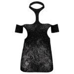 لباس خواب زنانه ماییلدا مدل نگین دار فانتزی کد 4860-7185 رنگ مشکی