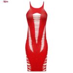 لباس خواب زنانه ماییلدا مدل نگین دار فانتزی کد 4860-7163 رنگ قرمز