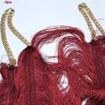 لباس خواب زنانه ماییلدا مدل ریش ریش کد 4709-3002 رنگ زرشکی