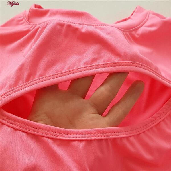 کراپ‌تی شرت آستین بلند زنانه ماییلدا مدل بند ضربدری کد 4723-491P رنگ صورتی