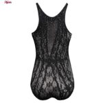 لباس خواب زنانه ماییلدا مدل نگین دار فانتزی کد 4860-7197 رنگ مشکی