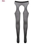 جوراب شلواری زنانه ماییلدا مدل نگین دار فاق باز کد 4770 رنگ مشکی