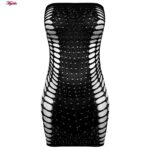 لباس خواب زنانه ماییلدا مدل نگین دار کد 4860-7121 رنگ مشکی