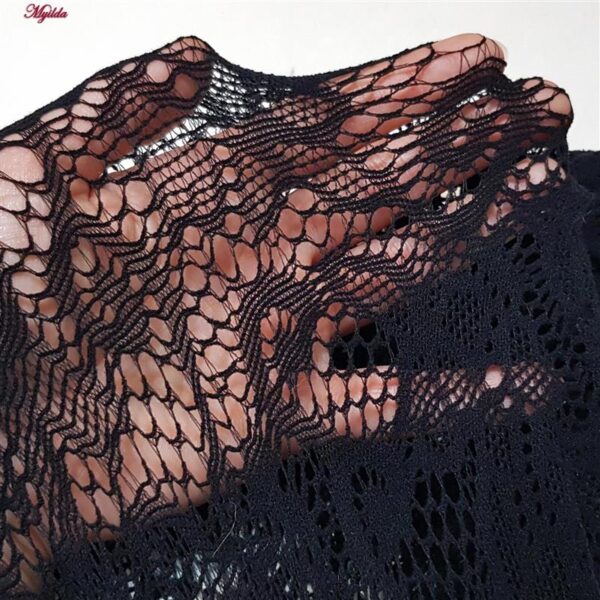 لباس خواب زنانه ماییلدا مدل فانتزی فاق باز کد 4855-7023 رنگ مشکی