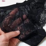 شورت زنانه کوزا مدل گیپور گلدار فانتزی کد 4886 رنگ مشکی