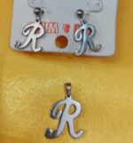 ست گوشواره و پلاک حروف انگلیسی - Image 6