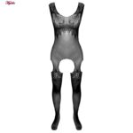 لباس خواب زنانه ماییلدا مدل فاق باز فانتزی کد 4855-7127 رنگ مشکی