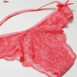 شورت زنانه کوزا مدل گیپور گلدار جلو بنددار کد 4885 رنگ صورتی