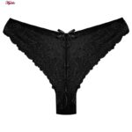 شورت زنانه کوزا مدل گیپور گلدار فانتزی کد 4886 رنگ مشکی