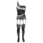 لباس خواب زنانه ماییلدا مدل فاق باز فانتزی کد 4855-8503 رنگ مشکی