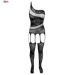 لباس خواب زنانه ماییلدا مدل فاق باز فانتزی کد 4855-8503 رنگ مشکی