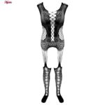 لباس خواب زنانه ماییلدا مدل فاق باز فانتزی کد 4855-70210 رنگ مشکی