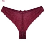 شورت زنانه کوزا مدل گیپور گلدار فانتزی کد 4886 رنگ زرشکی