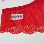 شورت زنانه کوزا مدل گیپور گلدار فانتزی کد 4886 رنگ قرمز