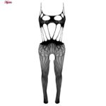 لباس خواب زنانه ماییلدا مدل فانتزی فاق باز کد 4855-7080 رنگ مشکی