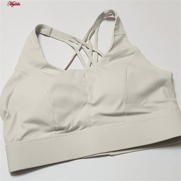 نیم تنه ورزشی زنانه ماییلدا مدل اسپورت پد ثابت پشت ضربدری کد 4848 رنگ شیری