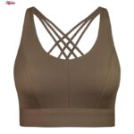 نیم تنه ورزشی زنانه ماییلدا مدل اسپورت پد ثابت پشت ضربدری کد 4848 رنگ قهوه ای
