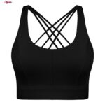 نیم تنه ورزشی زنانه ماییلدا مدل اسپورت پد ثابت پشت ضربدری کد 4848 رنگ مشکی