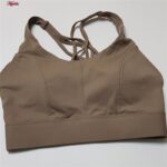 نیم تنه ورزشی زنانه ماییلدا مدل اسپورت پد ثابت پشت ضربدری کد 4848 رنگ قهوه ای