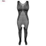 لباس خواب زنانه ماییلدا مدل فاق باز فانتزی کد 4855-7123 رنگ مشکی