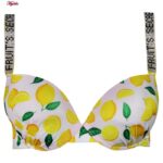ست شورت و سوتین زنانه ماییلدا مدل فنردار پوش آپ فروتی لیمو ترش کد 4845-4