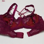 ست شورت و سوتین زنانه کارنا رز مدل فنردار هارنس ضربدری کد 4873-2034 رنگ زرشکی