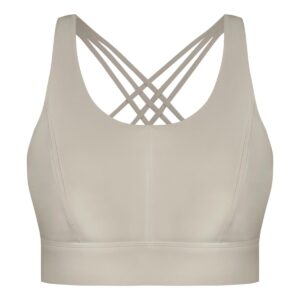 نیم تنه ورزشی زنانه ماییلدا مدل اسپورت پد ثابت پشت ضربدری کد 4848 رنگ شیری