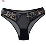 ست شورت و سوتین زنانه کارنا رز مدل فنردار پلنگی کد 4876-2043 رنگ مشکی