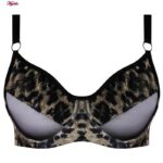 ست شورت و سوتین زنانه کارنا رز مدل فنردار پلنگی کد 4876-2043 رنگ مشکی