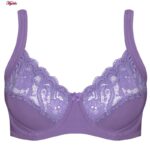 سوتین زنانه اما مدل فنردار دانتل کد 4921-3100 رنگ یاسی