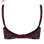 ست شورت و سوتین زنانه پانیذ مدل فنردار قلبی کد 9046 رنگ بنفش تیره