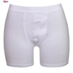 شورت مردانه یوکی مدل پادار نخی کد 4882 رنگ سفید