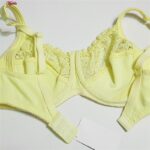 سوتین زنانه اما مدل فنردار دانتل کد 4921-3100 رنگ لیمویی