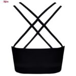 نیم تنه ورزشی زنانه مدل پشت ضربدری پد متحرک کد 4891-603 رنگ مشکی