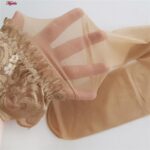 جوراب ساق بلند زنانه ماییلدا مدل لبه گیپوری نازک کد 4927-4445 رنگ کرم