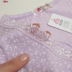 پیراهن زنانه کوزا مدل ماه و ستاره یقه گیپوری کد 9205 رنگ یاسی