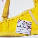 سوتین زنانه ماییلدا مدل فنردار گیپور گلدار هارنس کد 4889 رنگ زرد