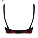 ست شورت و سوتین زنانه کارنا رز مدل فنردار هارنس گیپوردار مخملی کد 4875-2047-3 رنگ زرشکی