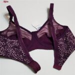 ست شورت و سوتین زنانه پانیذ مدل فنردار قلبی کد 9046 رنگ بنفش تیره