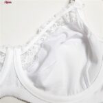 سوتین زنانه لین مدل فنردار گیپور گلدار کد 4680-606 رنگ سفید